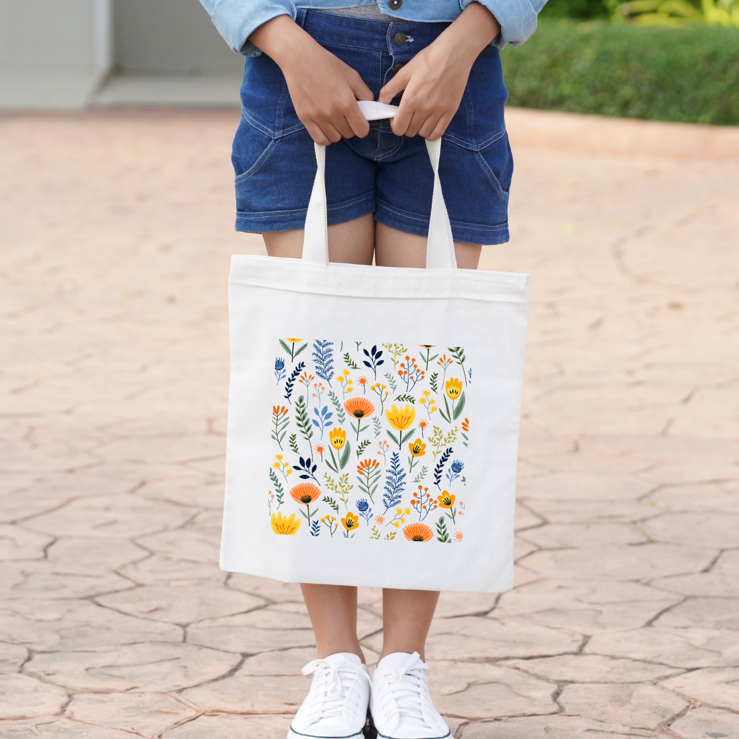 Boho Floral Tote Bag