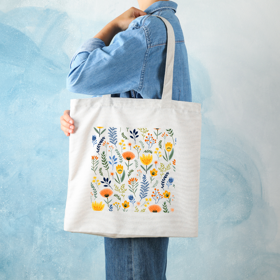Boho Floral Tote Bag