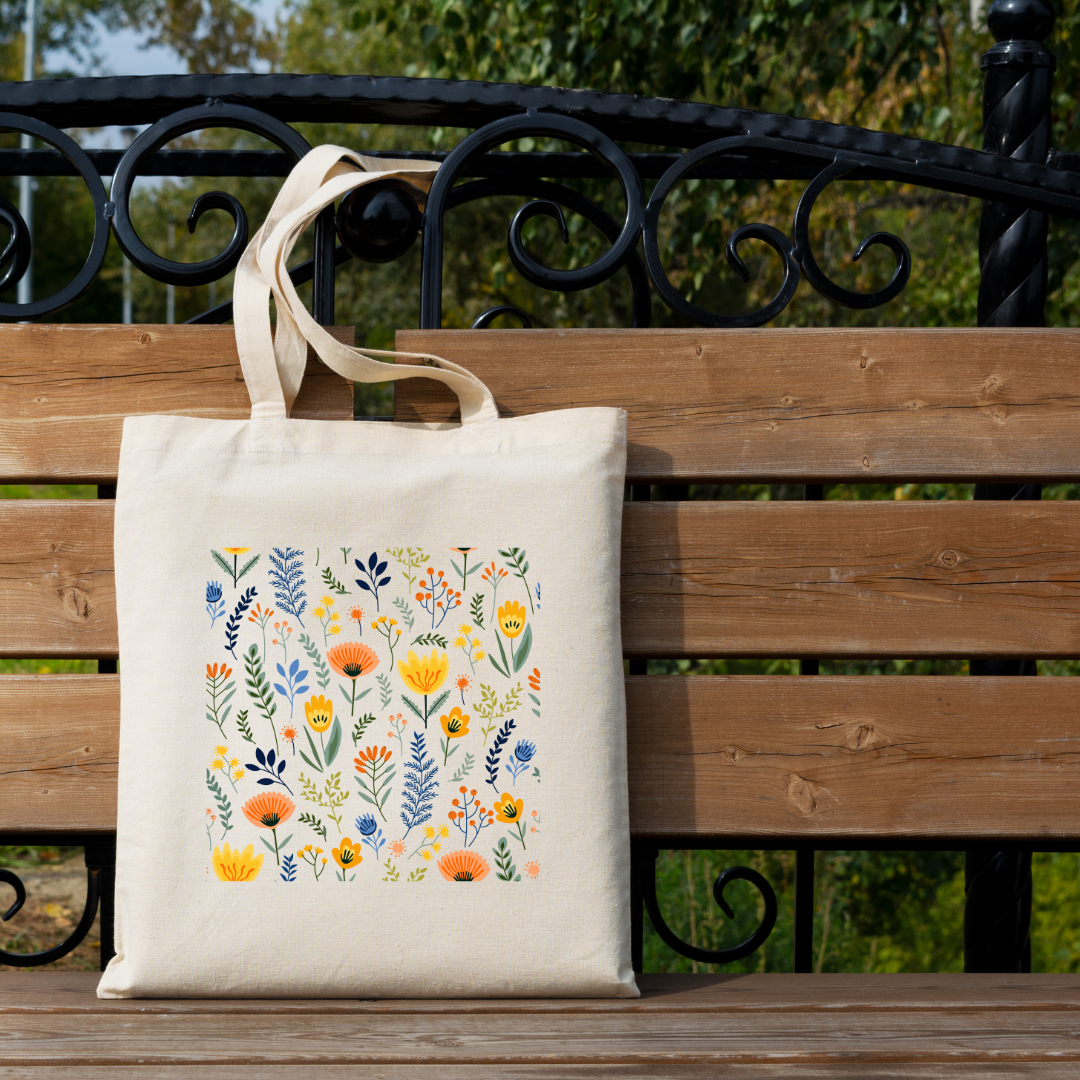 Boho Floral Tote Bag