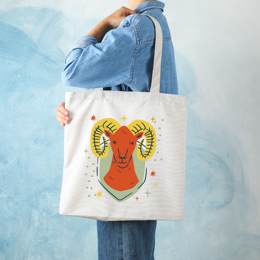 Aries Zodiac Sign Tote Bag